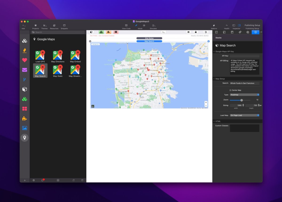 Google Maps Stacks Addon by Weaver's Space
